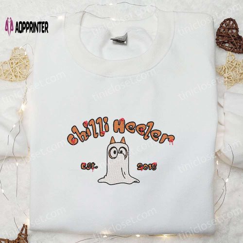 Bluey Trick Or Treat Halloween Embroidered Shirt – Best Family Halloween Gifts