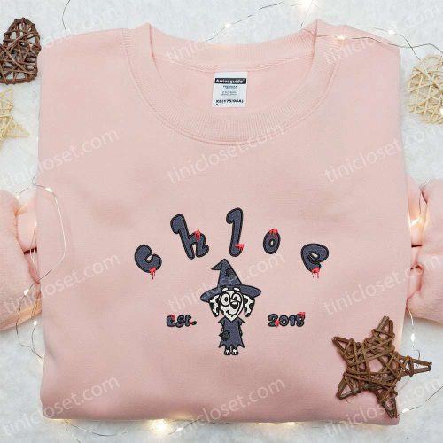 Bluey Chloe Est 2018 Halloween Embroidered Shirt – Best Family Halloween Gift