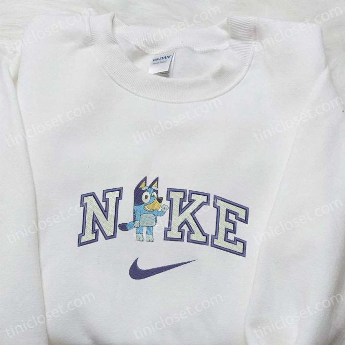 Bluey Hi x Nike Cartoon Embroidered Shirt – Trendy Nike Inspired Apparel