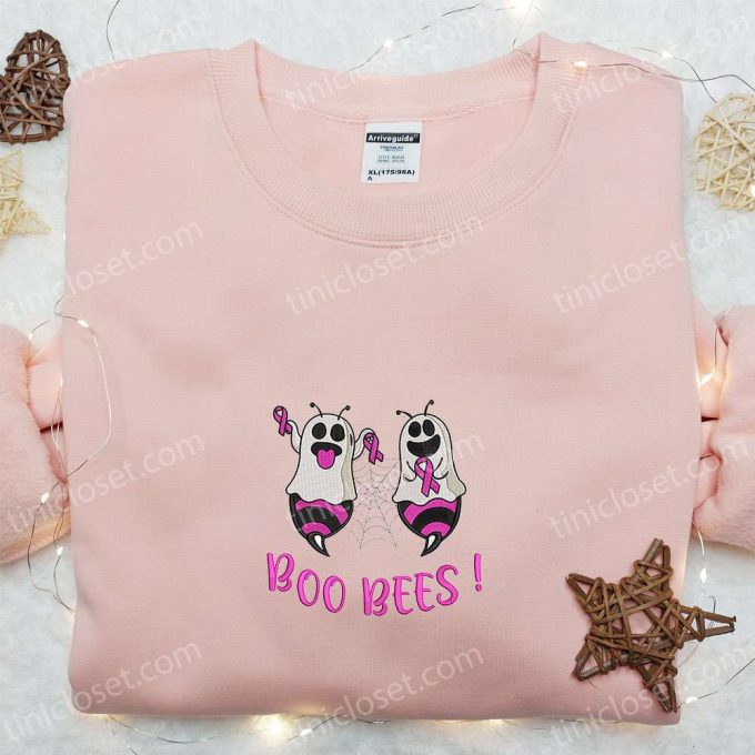 Boo Bees Ghost Embroidered Shirt – Funny Halloween Gift for Family