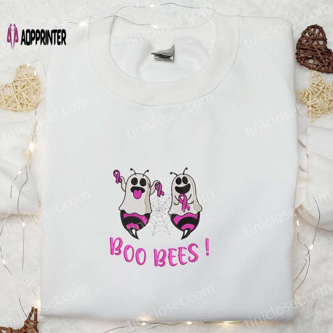 Boo Bees Ghost Embroidered Shirt – Funny Halloween Gift for Family