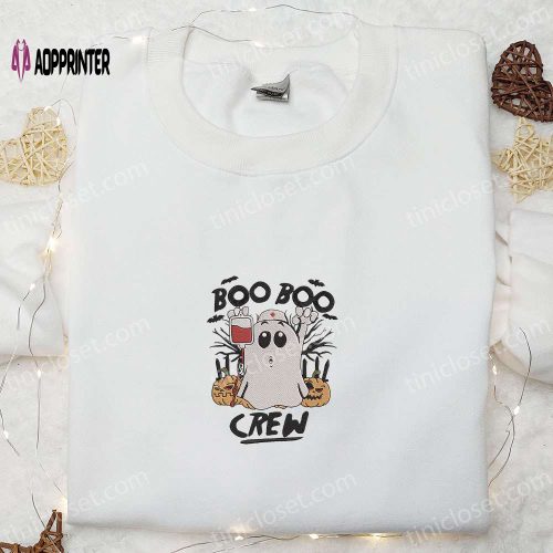 Boo Bees Ghost Embroidered Shirt – Funny Halloween Gift for Family