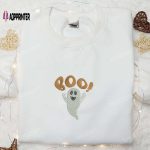 Spooky Boo Ghost Embroidered Shirt – Best Halloween Gift for Family