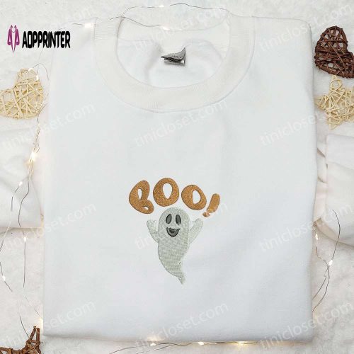 Spooktacular Boo Haw Cowboy Ghost Embroidered Shirt – Funny Halloween Gift Idea