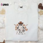 Spook up Halloween with Boo Haw Cowboy Ghost Embroidered Shirt: Best Gift Idea!