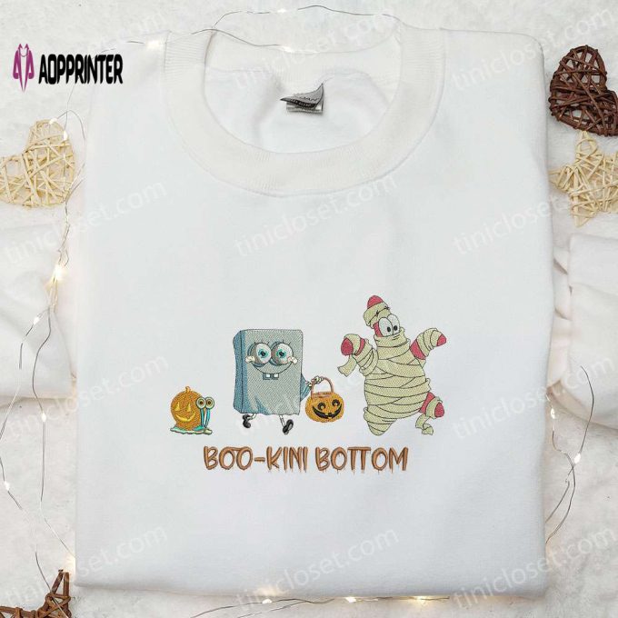 Boo Kini Bottom SpongeBob Embroidered Shirt: Funny Halloween Gift Ideas