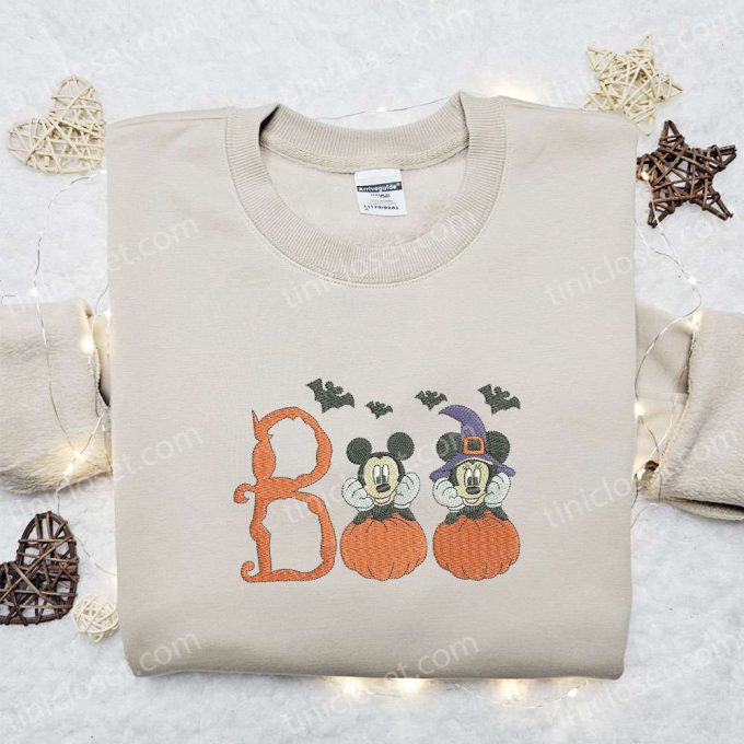 Spooky Boo Mickey Minnie Embroidered Shirt – Disney Halloween Gift Ideas