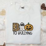 Boo To Bullying Pumpkin Embroidered Shirt – Best Halloween Gift Ideas