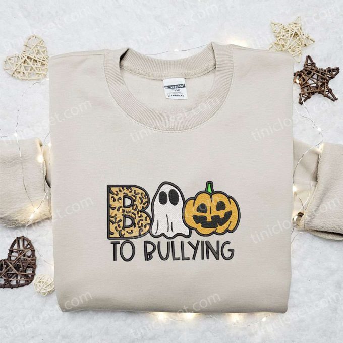 Boo To Bullying Pumpkin Embroidered Shirt – Best Halloween Gift Ideas