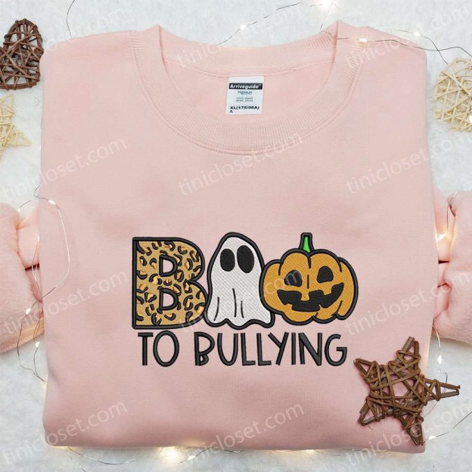 Boo To Bullying Pumpkin Embroidered Shirt – Best Halloween Gift Ideas