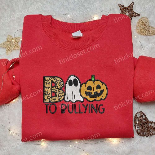 Boo To Bullying Pumpkin Embroidered Shirt – Best Halloween Gift Ideas