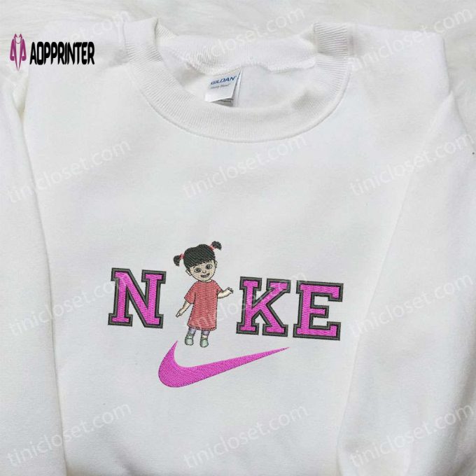 Boo x Nike Cartoon Hoodie & Monsters Inc Shirt: Embroidered Nike Inspired Apparel