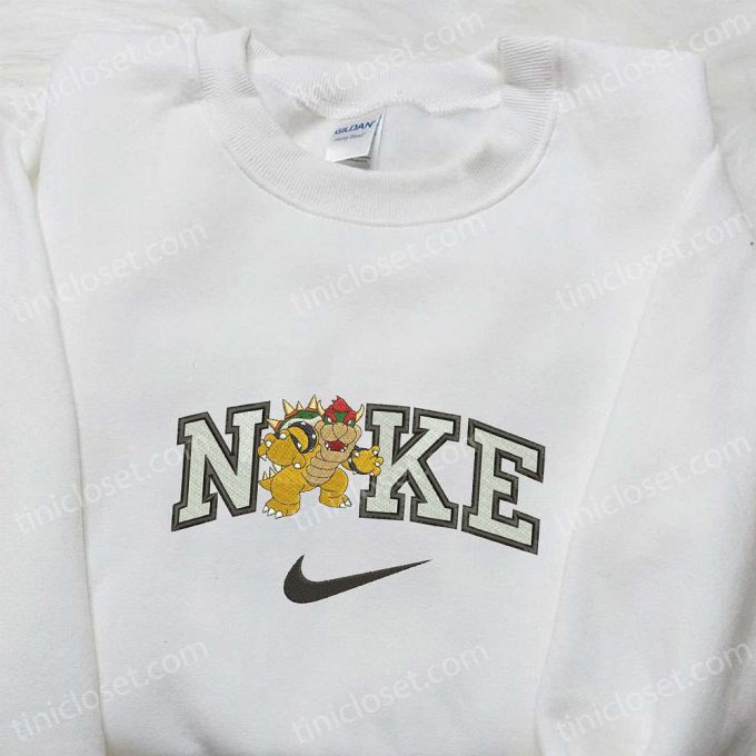 Bowser x Nike Movie Hoodie & Super Mario Shirt: Embroidered Nike Inspired Apparel