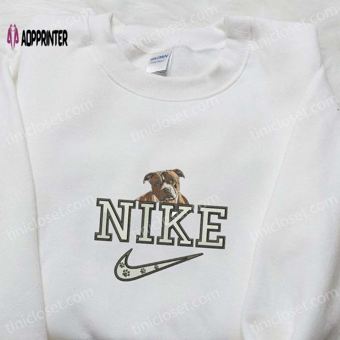 Custom Boxer Dog x Nike Embroidered Shirt: Unique Animal Nike Tee Great Birthday Gift Idea