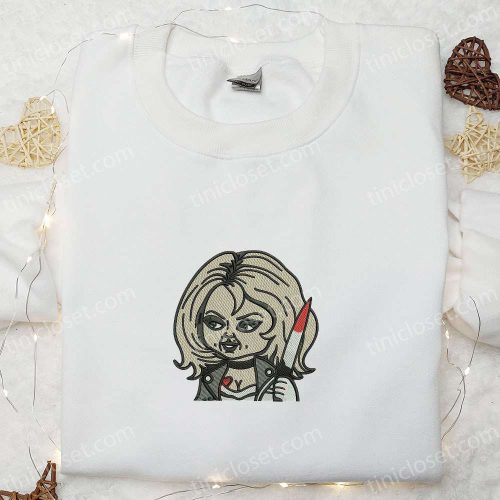 Bride of Chucky Embroidered Hoodie: Horror Movie Sweatshirt for Halloween