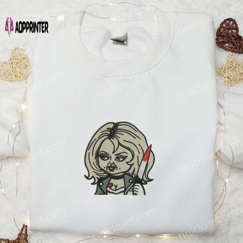 Bride of Chucky Embroidered Hoodie: Horror Movie Sweatshirt for Halloween