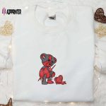 Broken Heart Teddy Bear Embroidered Shirt – Spooktacular Halloween Gifts for Family