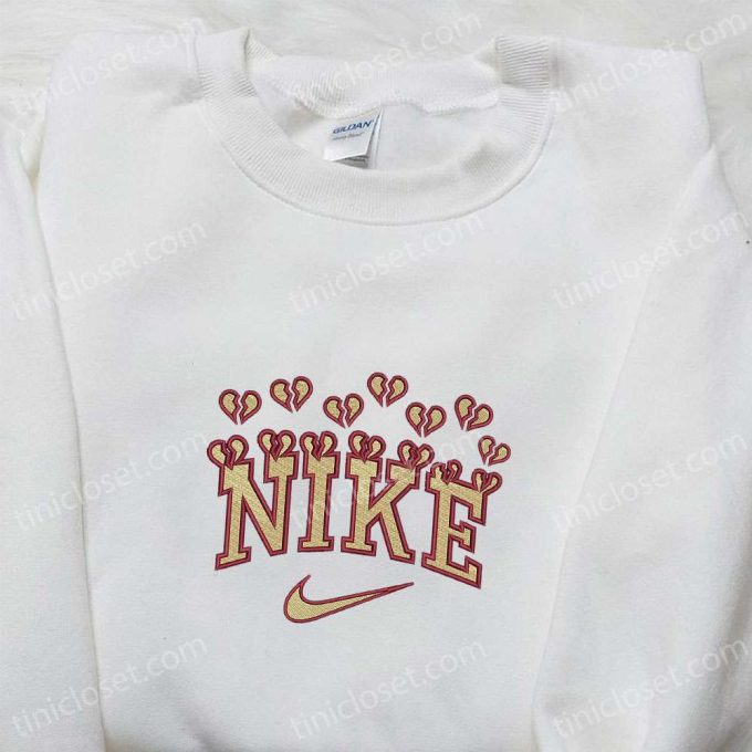 Broken Hearts x Nike Embroidered Shirt: Perfect Valentine s Day Gift!