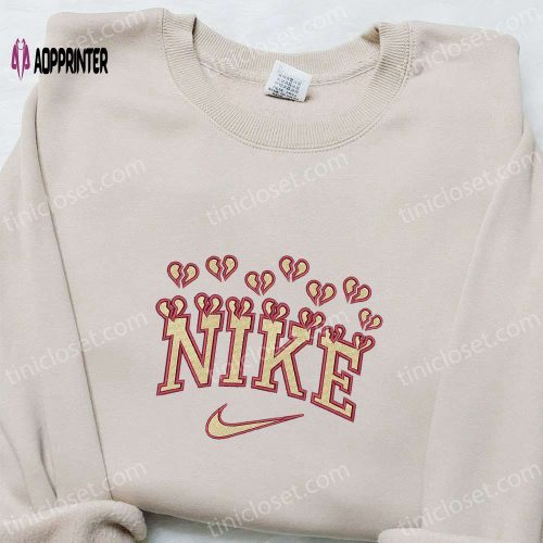 Broken Hearts x Nike Embroidered Shirt: Perfect Valentine s Day Gift!