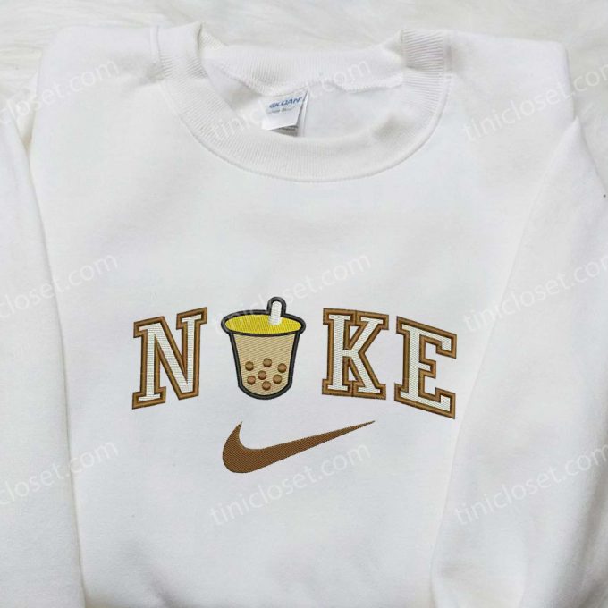 Bubble Tea x Nike Embroidered Shirt: Custom Drink Tee