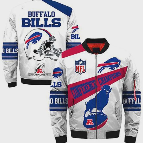 Buffalo Bills AFC Conference Champions White Bomber Jacket