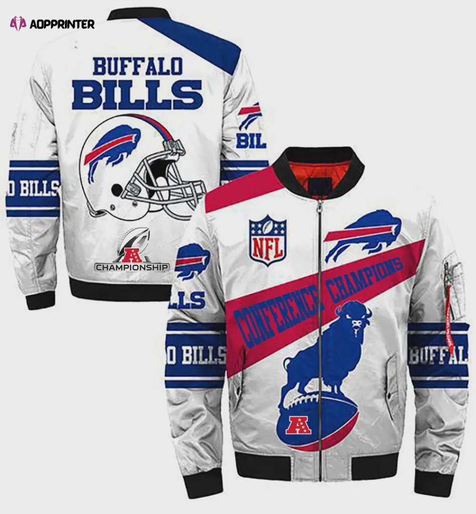 Buffalo Bills AFC Conference Champions White Bomber Jacket