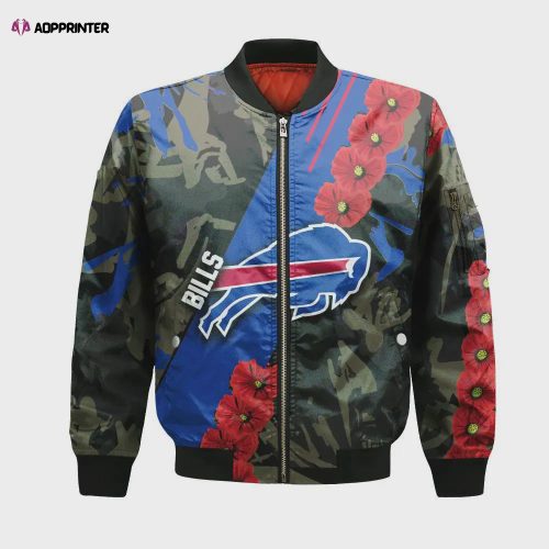 Buffalo Bills Christmas Pattern Bomber Jacket – Blue And Red