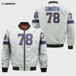 Buffalo Bills Bruce Smith Great Player Bomber Jacket – White