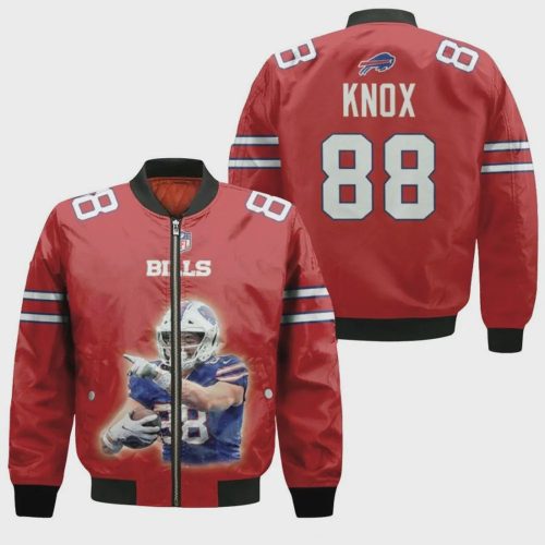 Buffalo Bills Dawson Knox Pattern Bomber Jacket – Red