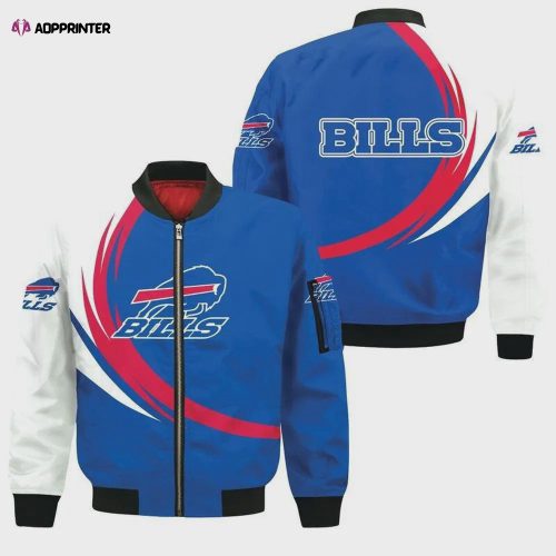 Buffalo Bills Great Player Logo Pattern Bomber Jacket – Red And Navy Blue