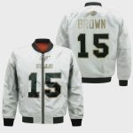 Buffalo Bills John Brown Pattern Bomber Jacket – White