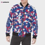 Buffalo Bills Logo Painting Pattern Bomber Jacket BlueRedWhite