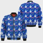 Buffalo Bills Logo With Santa Clause Pattern Bomber Jacket