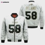 Buffalo Bills Matt Milano Pattern Bomber Jacket – White