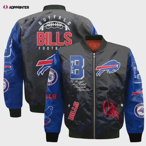 Buffalo Bills Matt Milano Pattern Bomber Jacket – White