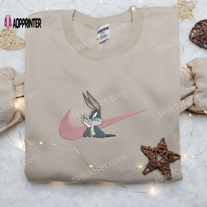 Bugs Bunny x Nike Embroidered Shirt: Custom Looney Tunes Swoosh Tee