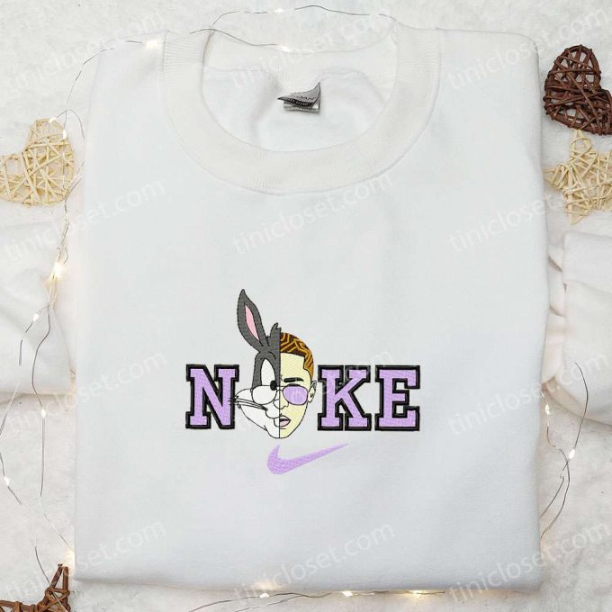 Nike Bunny x Bad Bunny Cartoon Embroidered Shirt – Looney Tunes & Custom Nike Collection