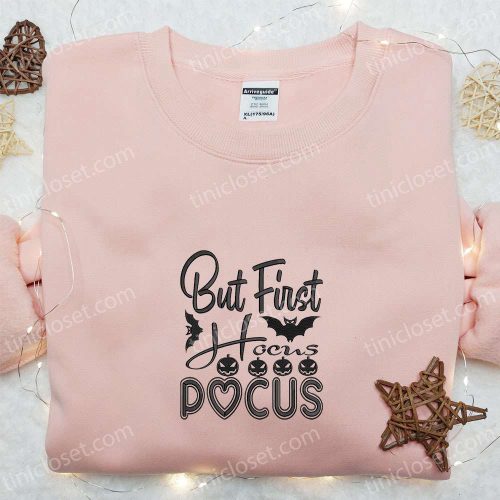 Hocus Pocus Pumpkin Halloween Embroidered Sweatshirt & T-Shirts: Spooky Halloween Shirt Ideas