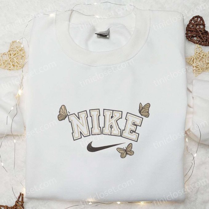 Custom Butterfly x Nike Animal Embroidered Shirt: Best Birthday Gift Idea