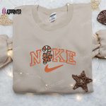 Limited Edition Candy Cane Orange x Nike Embroidered Shirt – Festive Christmas Apparel