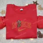 Limited Edition Candy Cane Orange x Nike Embroidered Shirt – Festive Christmas Apparel