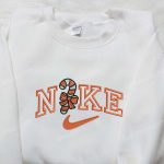 Limited Edition Candy Cane Orange x Nike Embroidered Shirt – Festive Christmas Apparel