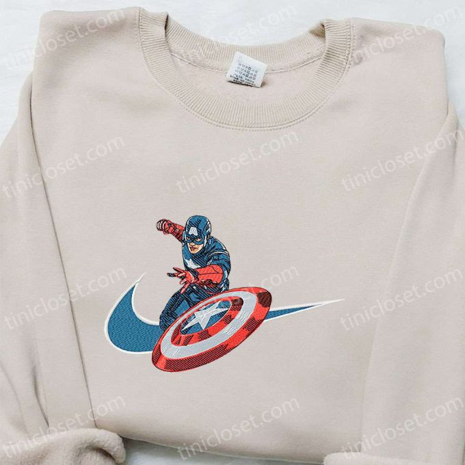 Baseball Classic Cap Men Hattain America x Swoosh Hoodie: Marvel Cinematic Universe & Nike Inspired Embroidered Shirt