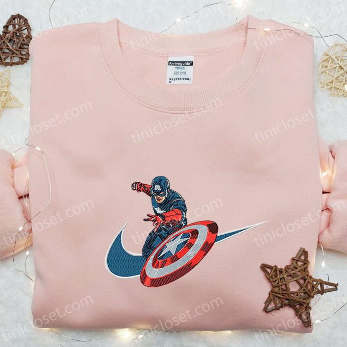 Baseball Classic Cap Men Hattain America x Swoosh Hoodie: Marvel Cinematic Universe & Nike Inspired Embroidered Shirt