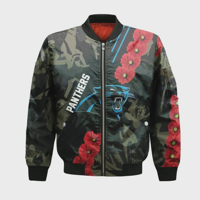 Carolina Panthers Bomber Jacket 3D Printed Sport Style Keep Go on