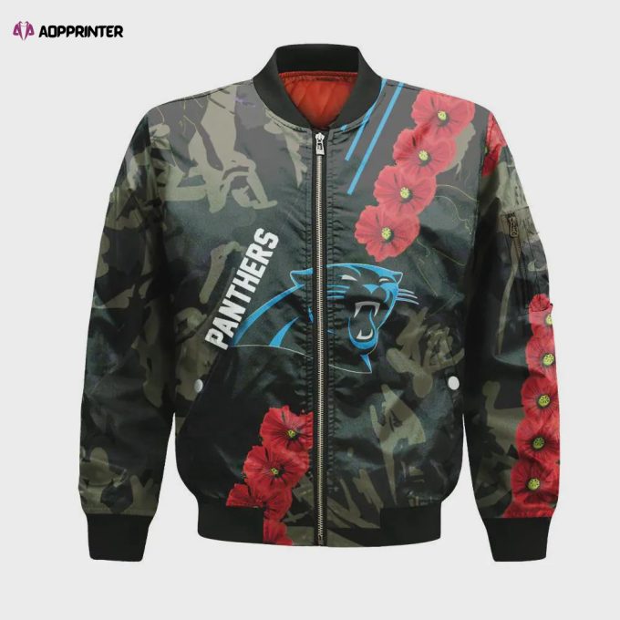 Carolina Panthers Bomber Jacket 3D Printed Sport Style Keep Go on