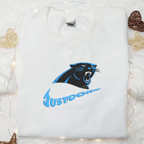 Carolina Panthers Nike Swoosh Embroidered Shirt & Hoodie: NFL Sports Gear Best Gift Idea