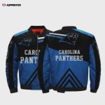 Carolina Panthers Pattern Bomber Jacket – Blue And Black