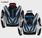 Carolina Panthers Team Logo Pattern Bomber Jacket – Blue