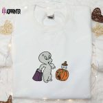 Casper Ghost Halloween Pumpkin Embroidered Shirt – Best Halloween Gift for a Spooky Season